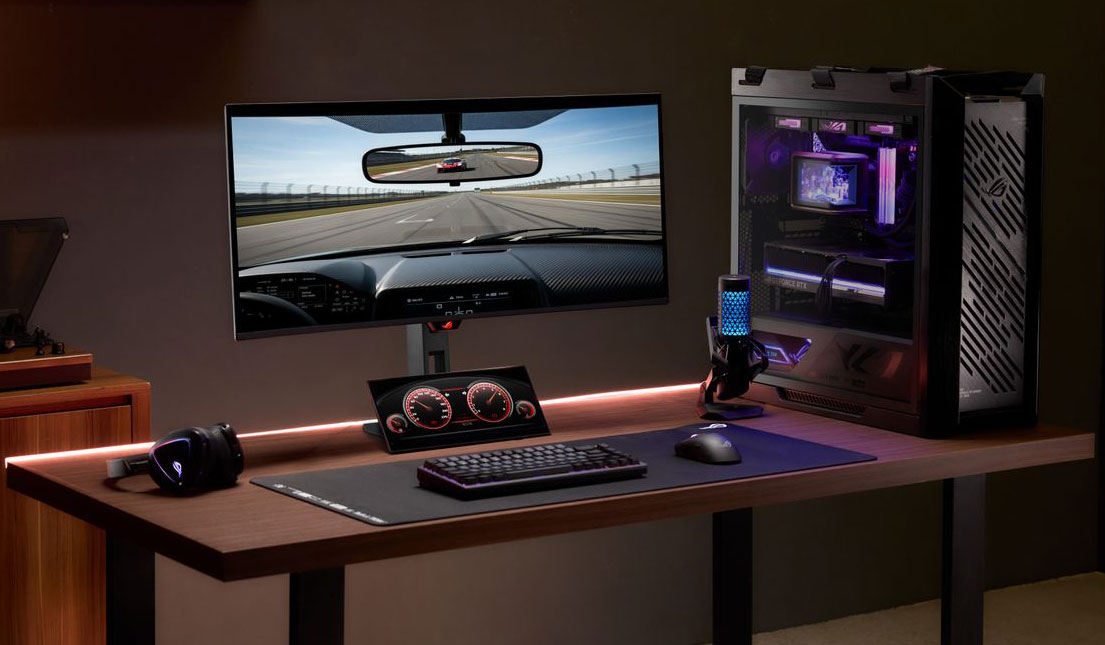 The XG129C in use as a secondary monitoring panel. Image: Asus