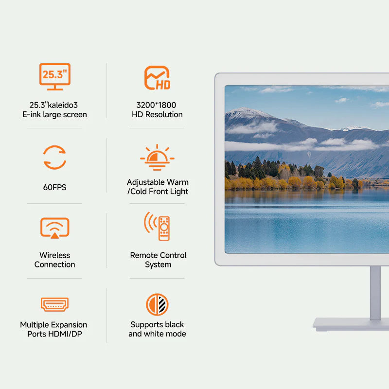 Caractéristiques techniques du moniteur. Illustration : Bigme