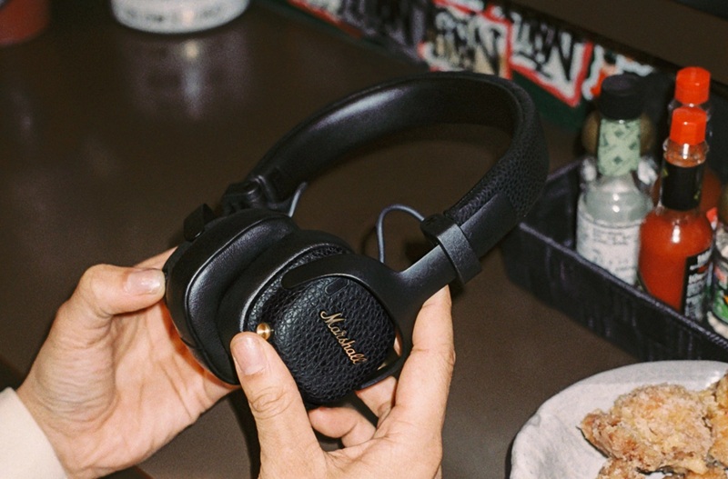 The Milton A.N.C. features enlarged memory foam ear pads and Marshall's signature Tolex-style texture on the ear cups.