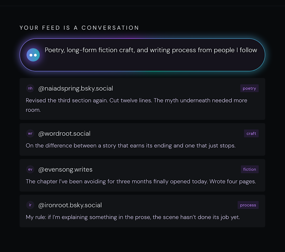 Attie interface from Bluesky
