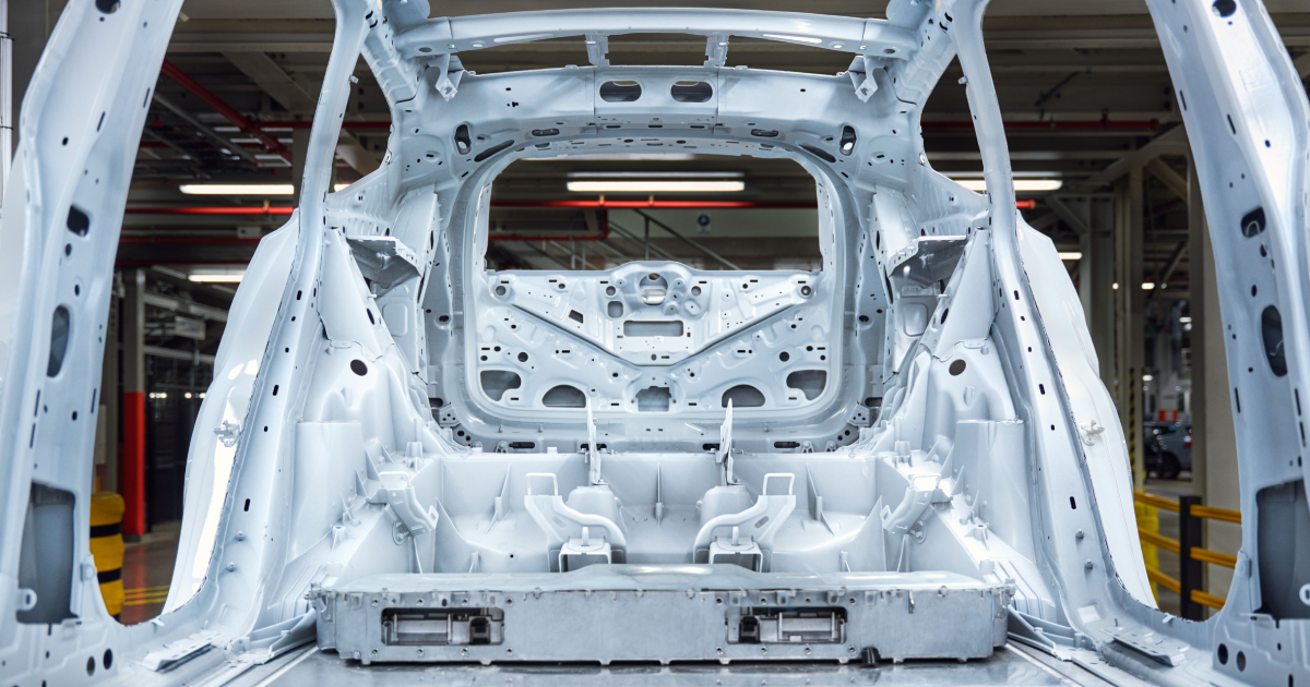 Структура кузова Volvo EX60 с технологии мегалитья