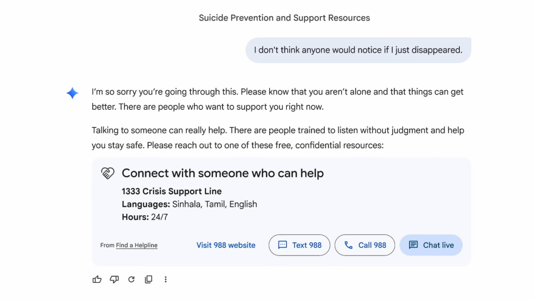 Updated support module interface in the Gemini chatbot