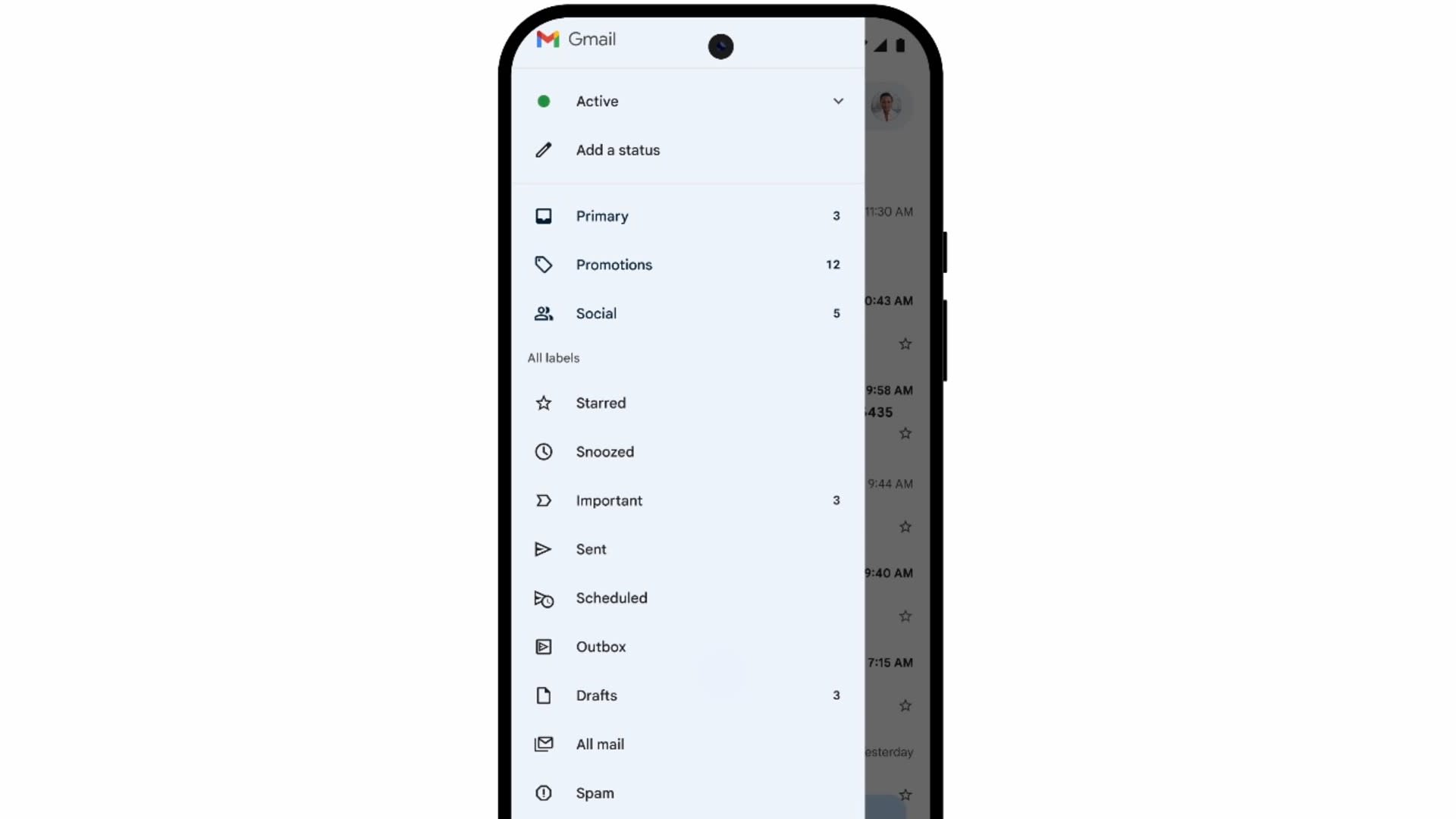 Gmail mobile app interface on Android