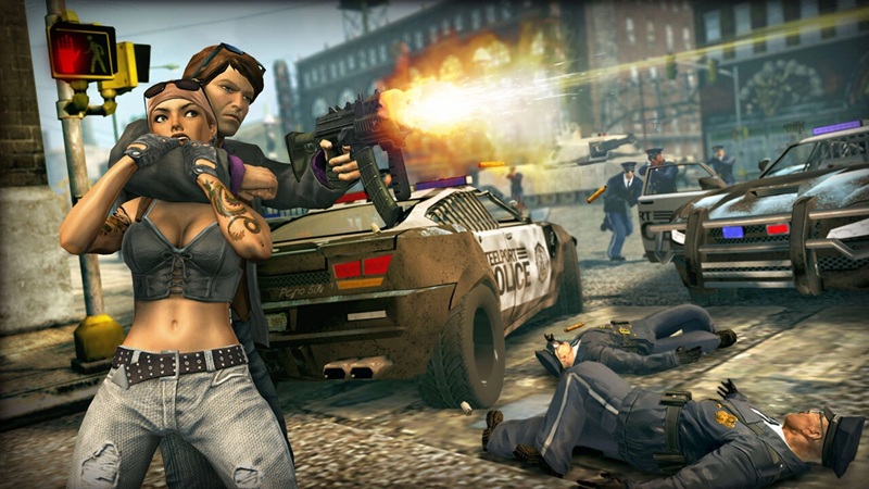 Saints Row: The Third Remastered on mobile, with redesigned touch controls.