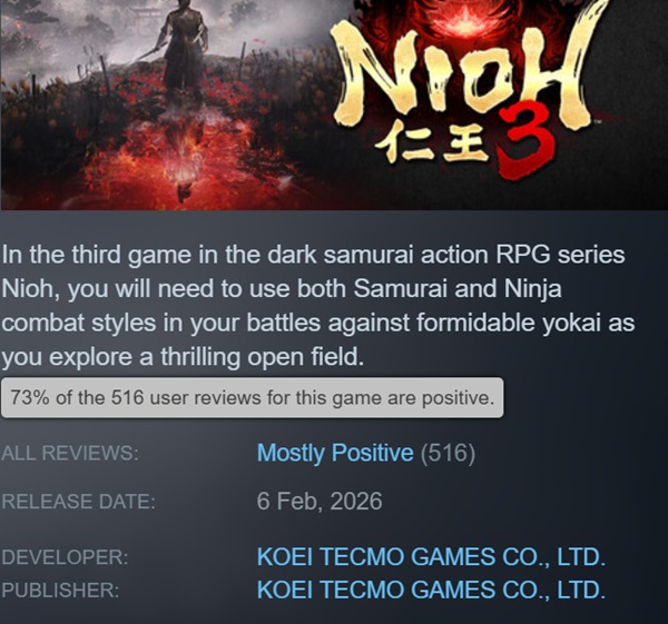 Screenshot of Nioh 3 gameplay