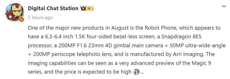 Honor Robot Phone's motorized gimbal arm retracts flush with the chassis when not in use.