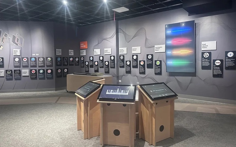 Interactive installations of the Apple exhibition