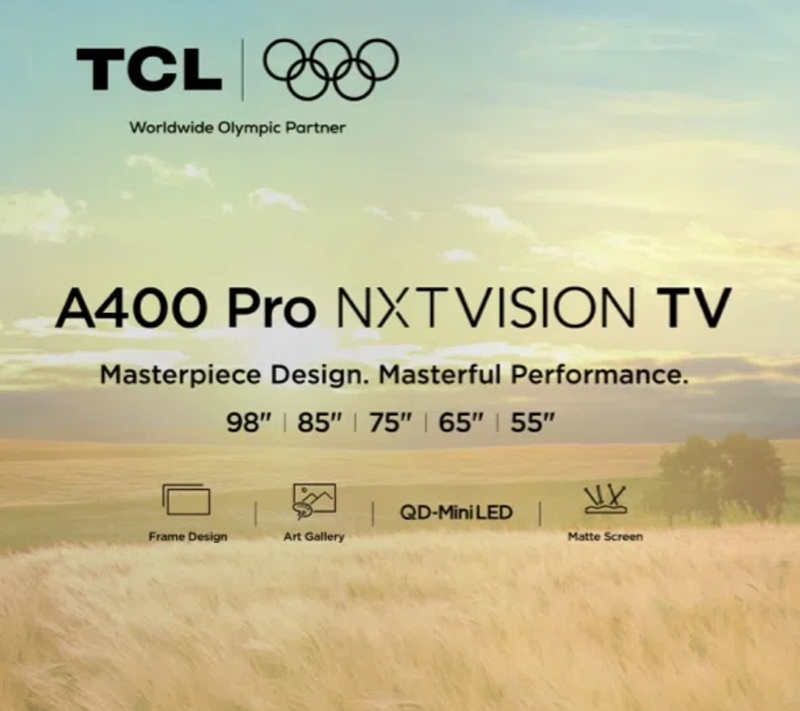 Телевизор TCL A400 Pro с текстурой светлого ореха