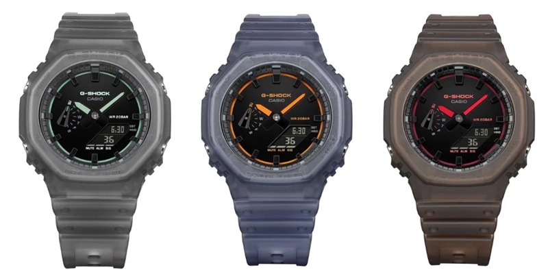 Casio G-Shock GA-2100K Series - watch models with neon accents