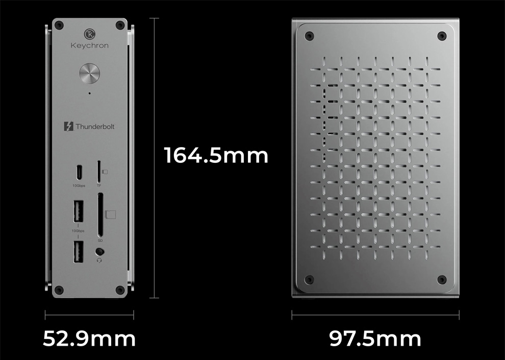Габариты док-станции Thunderbolt 5 Dock