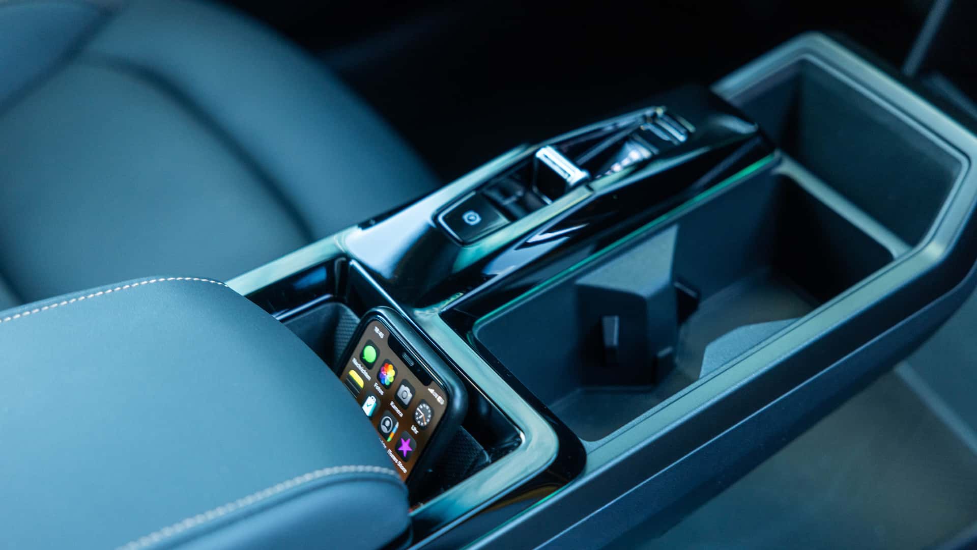 Close-up of interior details of KGM Musso EV 2026 Black Edition