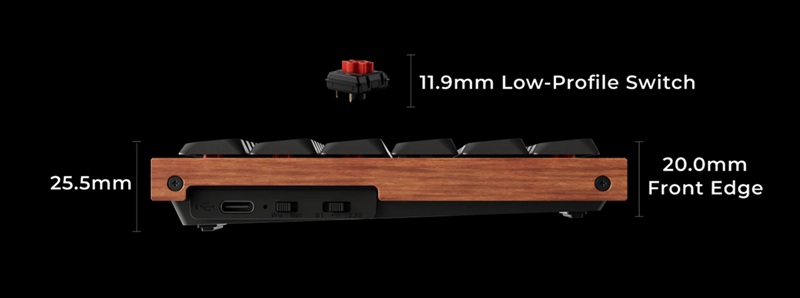 Hot-swappable Milk POM switches come in Red (linear), Brown, and Banana (tactile) variants.