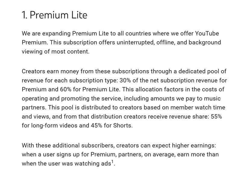 YouTube Premium Lite est disponible en France à €7,99/mois depuis juillet 2025.