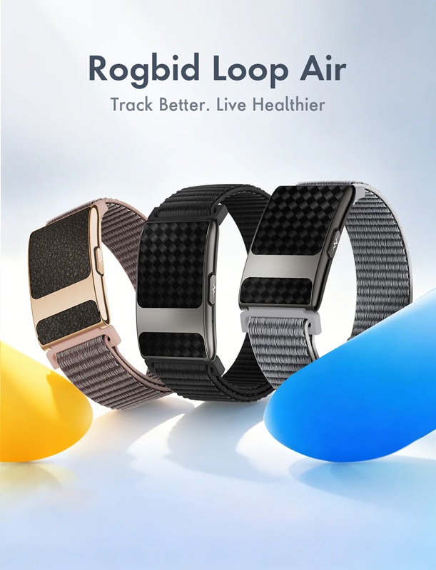 Le Rogbid Loop Air : boîtier en aluminium et polycarbonate, sans écran, avec indicateur lumineux.
