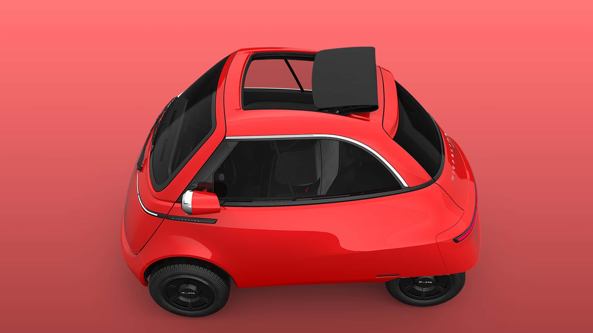 Панель управления Microlino в красном