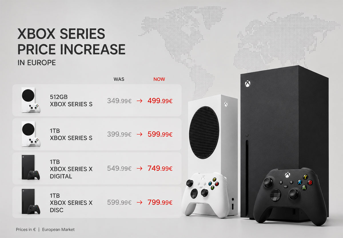 Xbox Series S and Series X consoles at their new UK retail prices from August 1, 2026.