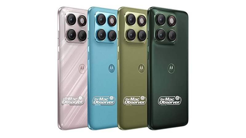 Motorola Edge 70 Neo leaked render — four color options, flat display, square camera module.
