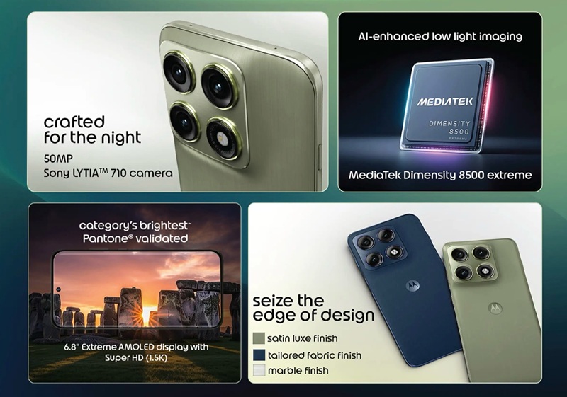 Motorola Edge 70 Pro різні варіанти кольорів