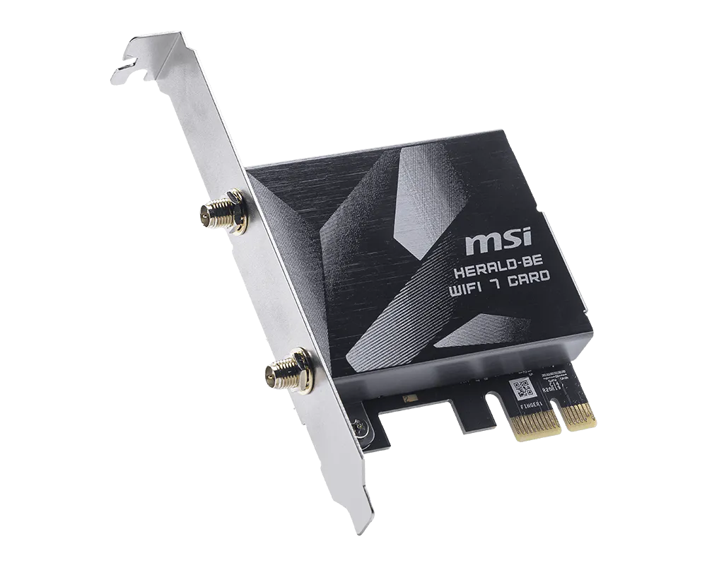 MSI Herald BE9400 WiFi 7 PCIe Card вид ззаду
