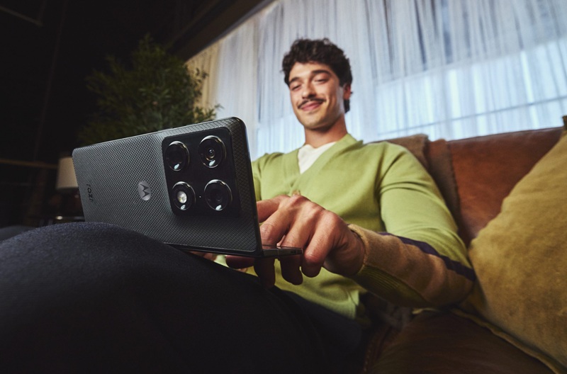 Motorola Razr Fold smartphone with the main screen unfolded