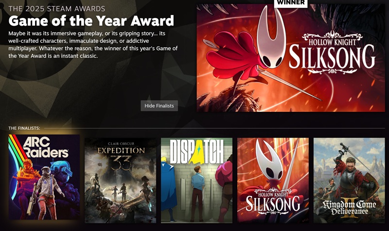 Логотип переможців Steam Awards 2025