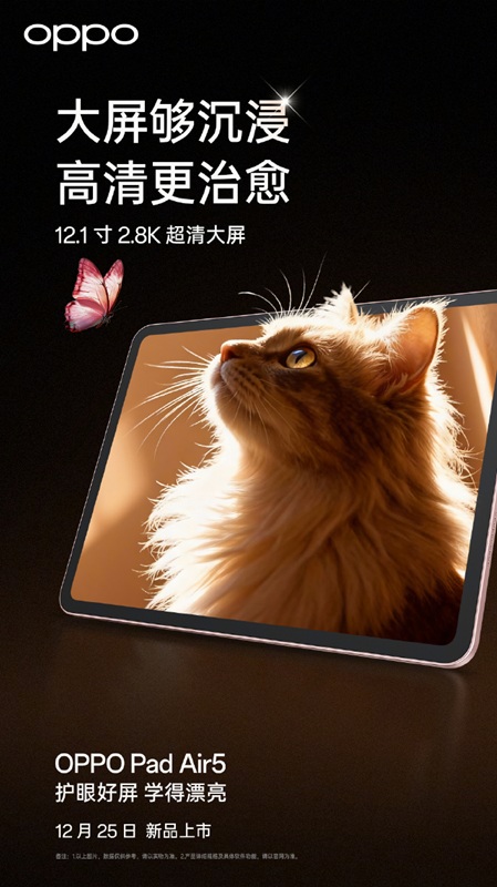 Oppo Pad Air 5 display teaser
