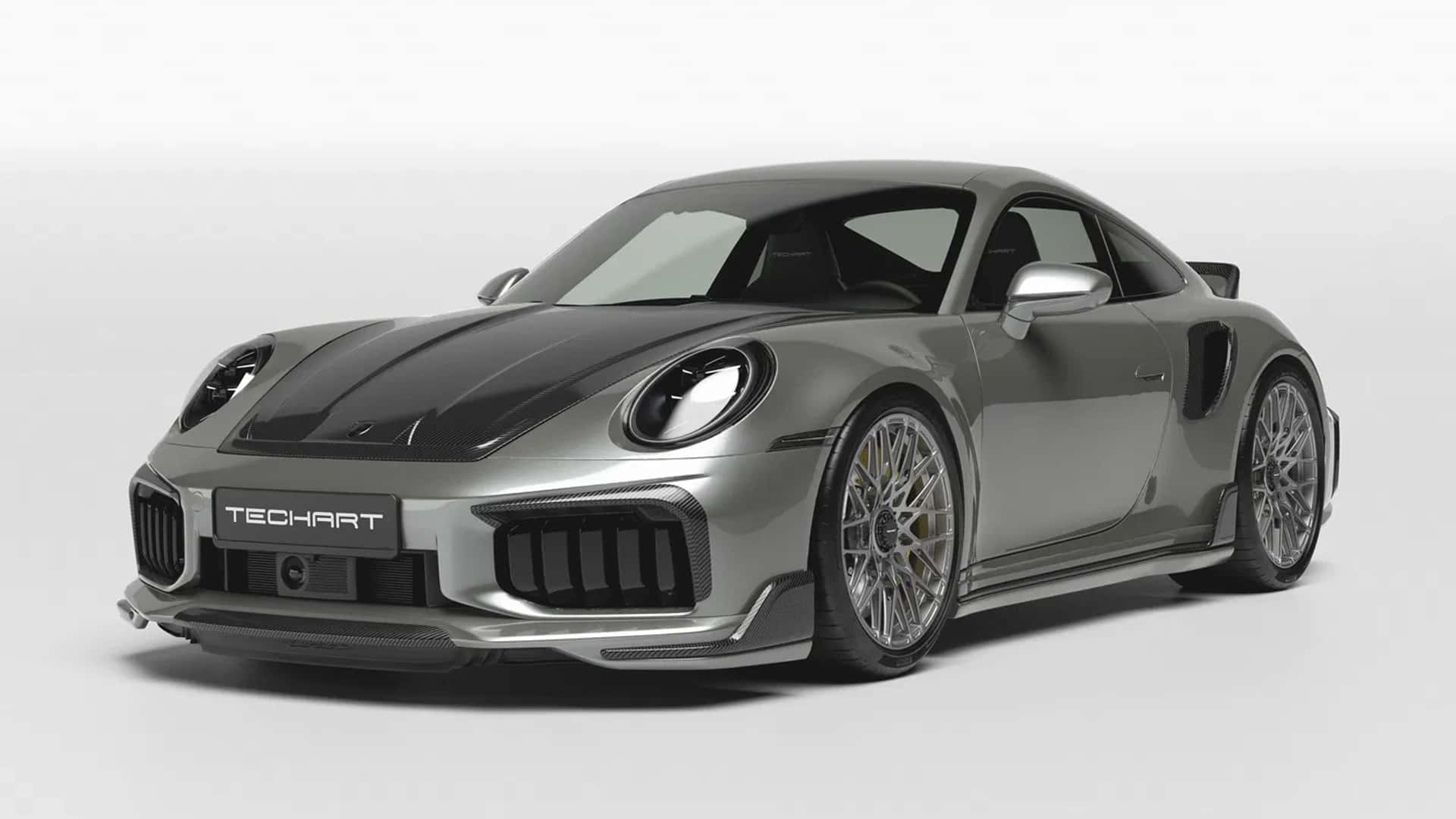 Porsche 911 Turbo S от Techart - вид сзади с антикрылом