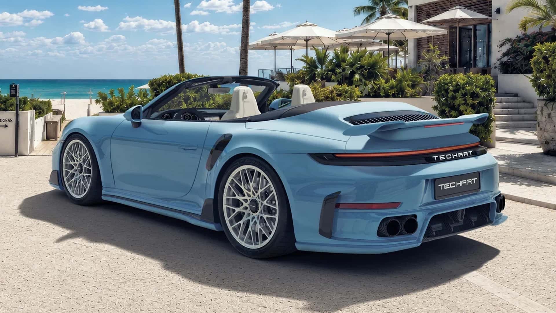 Porsche 911 Turbo S от Techart - вид сзади