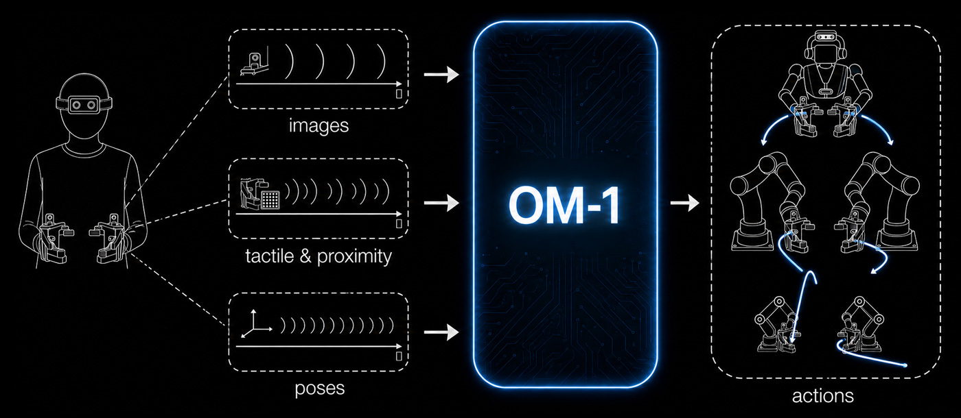 Ілюстрація роботи системи Omnibody Hand на прикладі OM-1