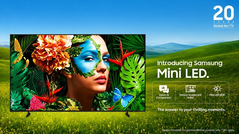 Samsung's 2026 Mini LED TV lineup features a slim MetalStream design with narrow bezels.