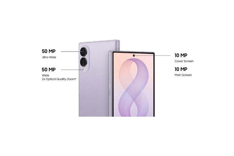 Samsung's dual rear cameras on the Z Fold 8 — the telephoto lens has been removed compared to the Z Fold 7.
