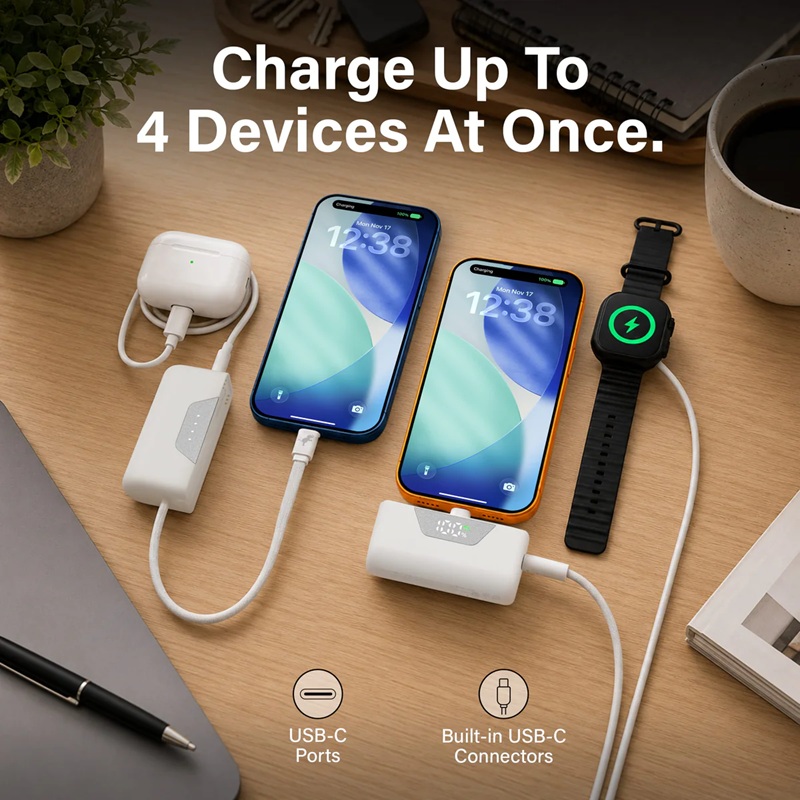 The two 5,000mAh modules separate magnetically for independent use.