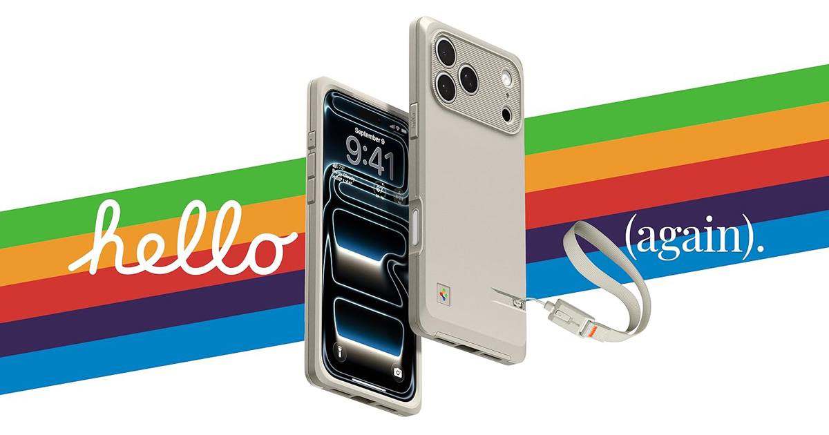 Coque rétro Spigen Classic LS sur iPhone 17