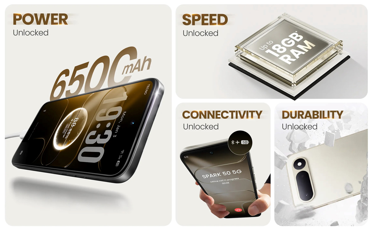 Специфікації Tecno Spark 50 5G