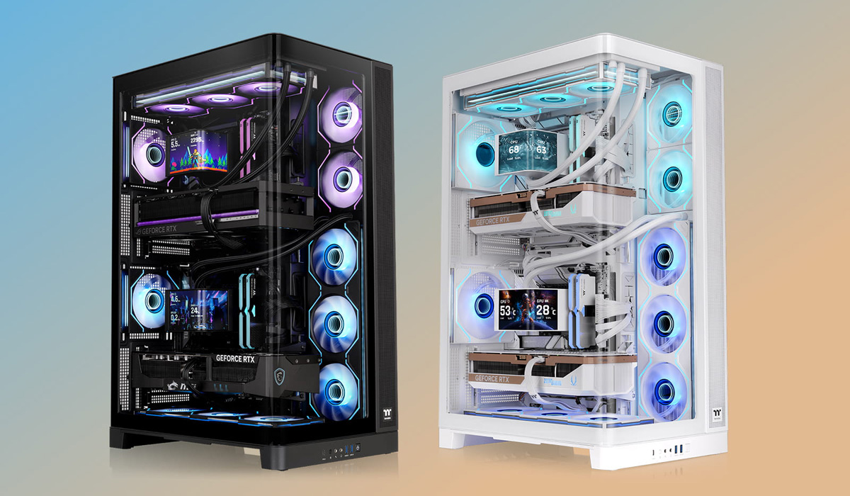 The CAPO X dual-system case in two colorways. Illustration: Thermaltake