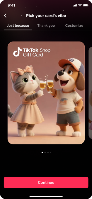 Digital gift card TikTok Shop