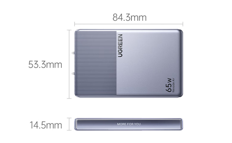 Charger dimensions. Illustration: Ugreen