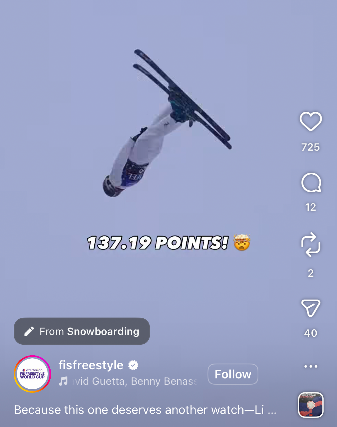Moment of freestyle jump performance