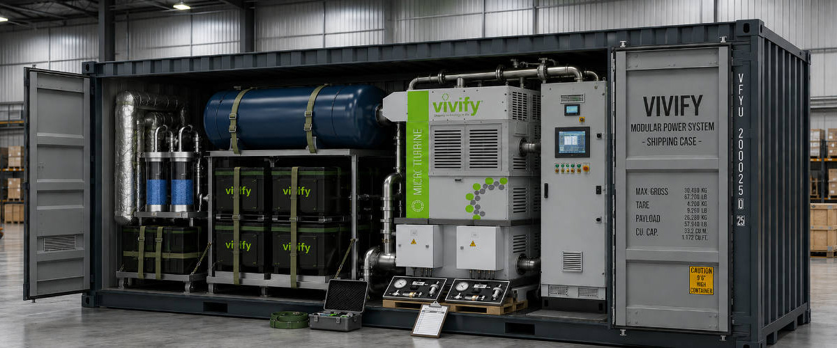 The Flying Pig containerized system in deployed configuration. Photo: VIVIFY