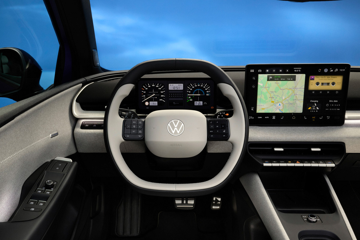 Intérieur de la Volkswagen ID. Polo EV montrant des boutons physiques