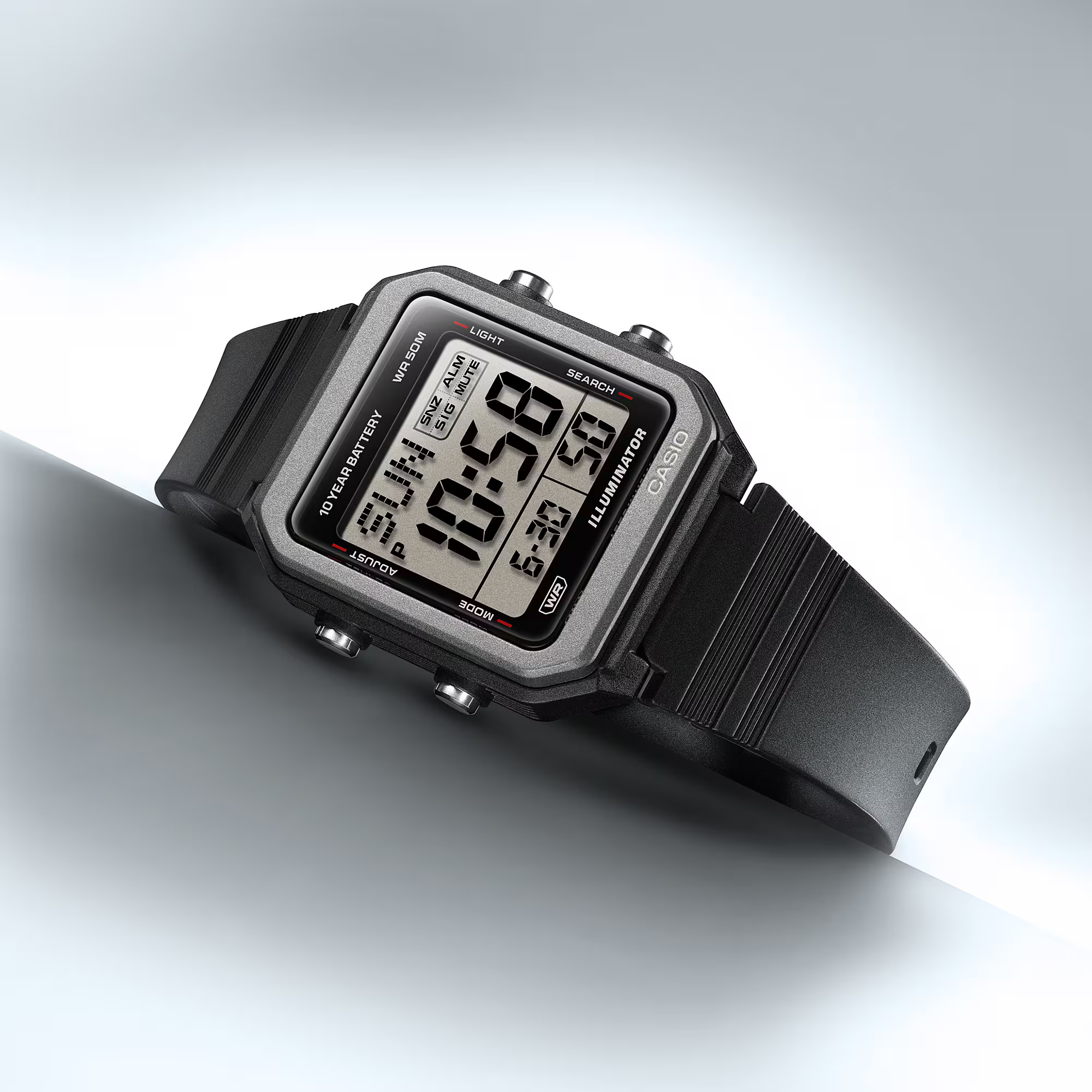 Casio W-221H-1BV watch top view