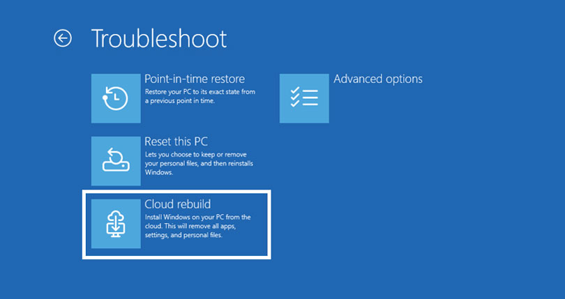 Cloud recovery in action. Illustration: Microsoft